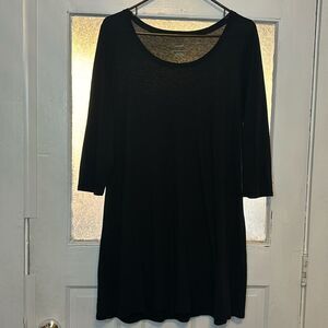 Pure Jill Women’s Black Pure Jill Ballet Sleeve Long Tunic Size L Tall